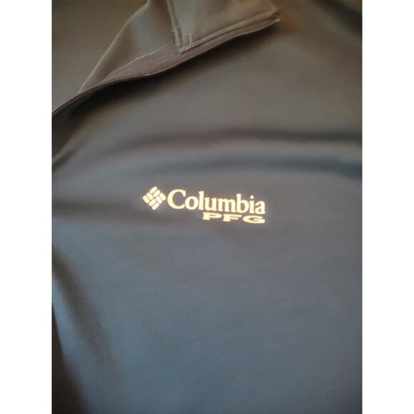 Men's Large Columbia PFG Royal‎ Blue Omni Shade 1/4 Zip Pullover Fishing EUC - Picture 2 of 6